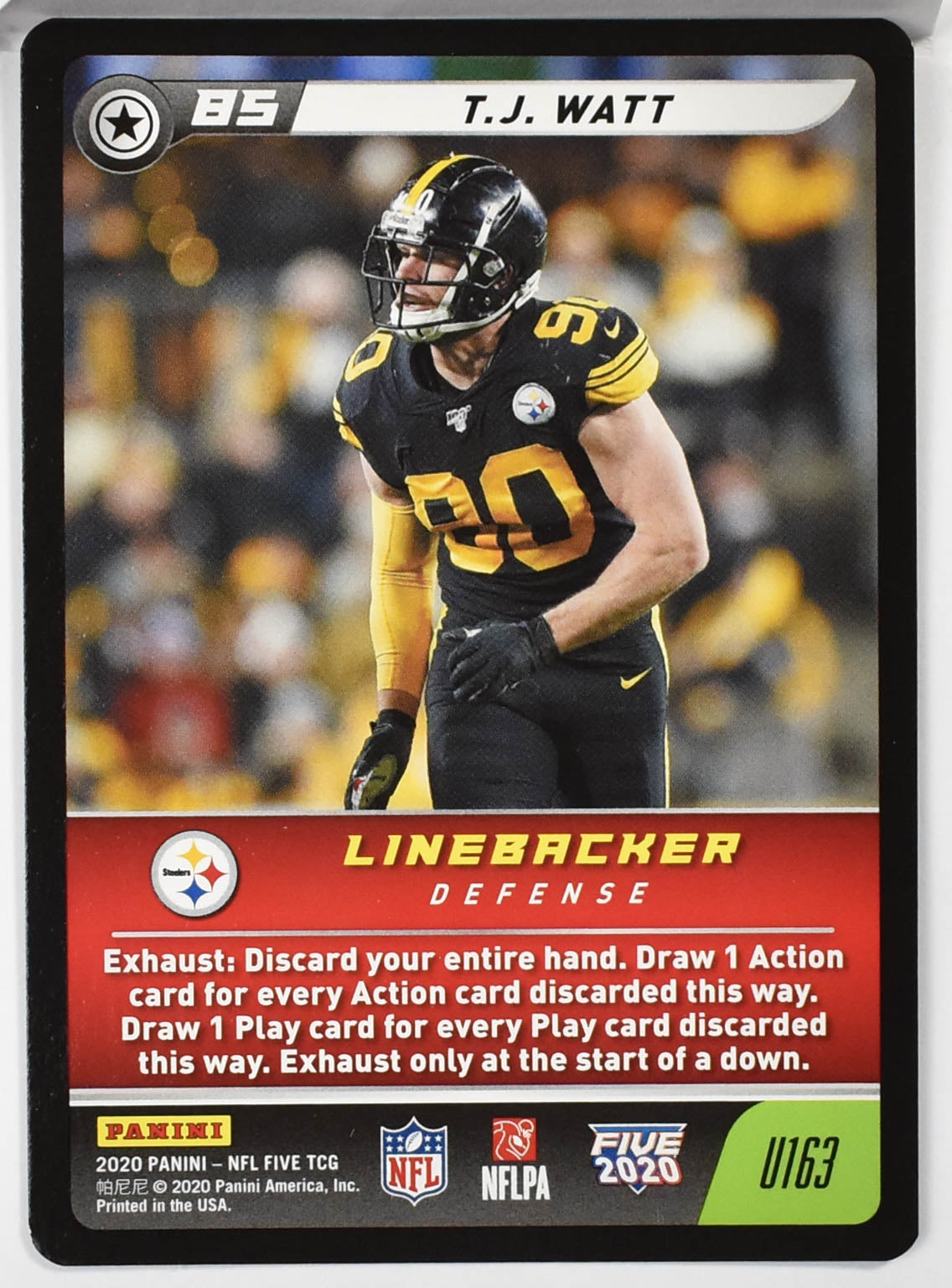 TJ Watt U163 Panini NFL FIVE TCG 2020 Linebacker