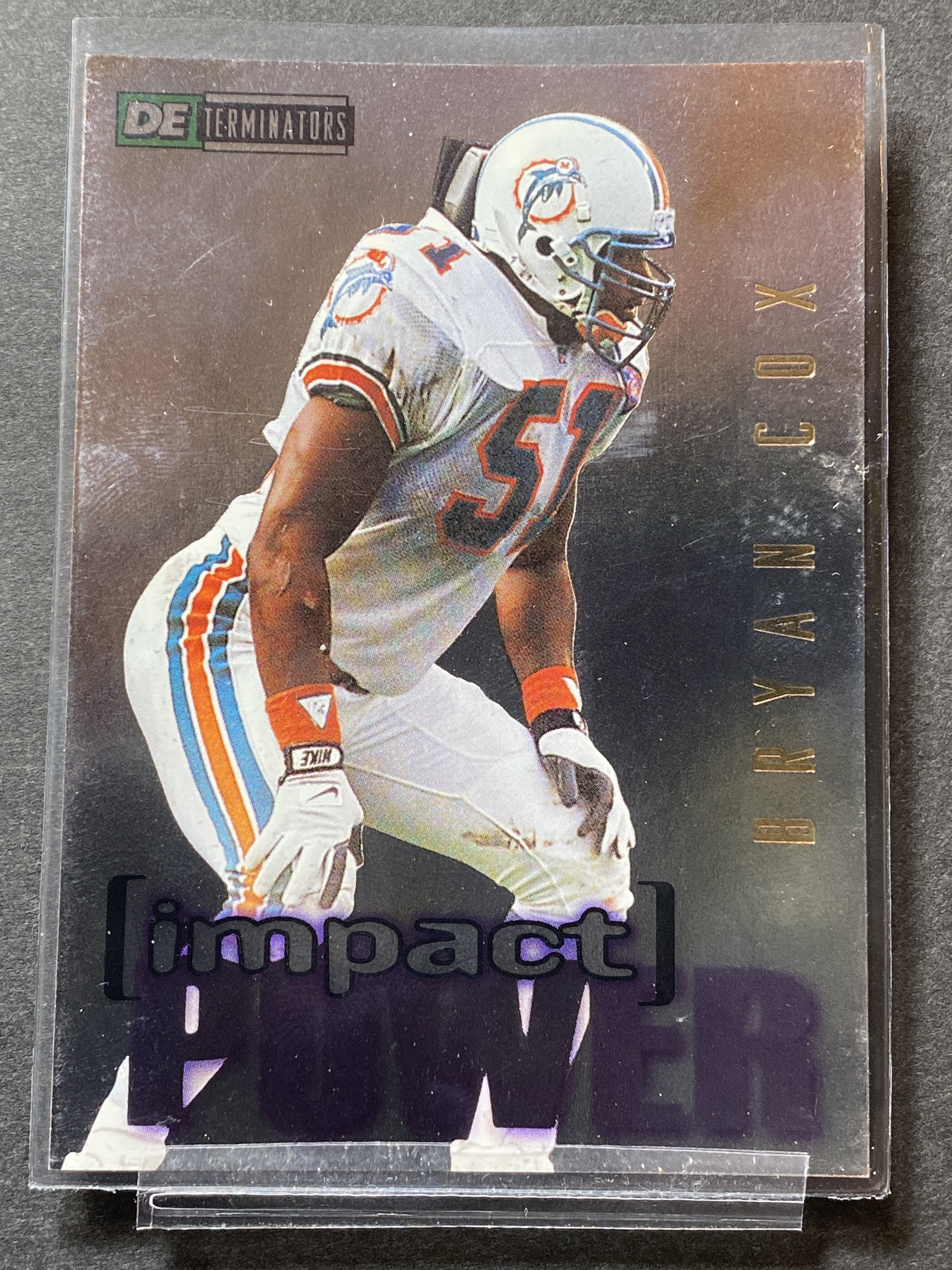 Bryan Cox IP10 Dolphins Sky Box 1995 Impact Power Football Card Miami