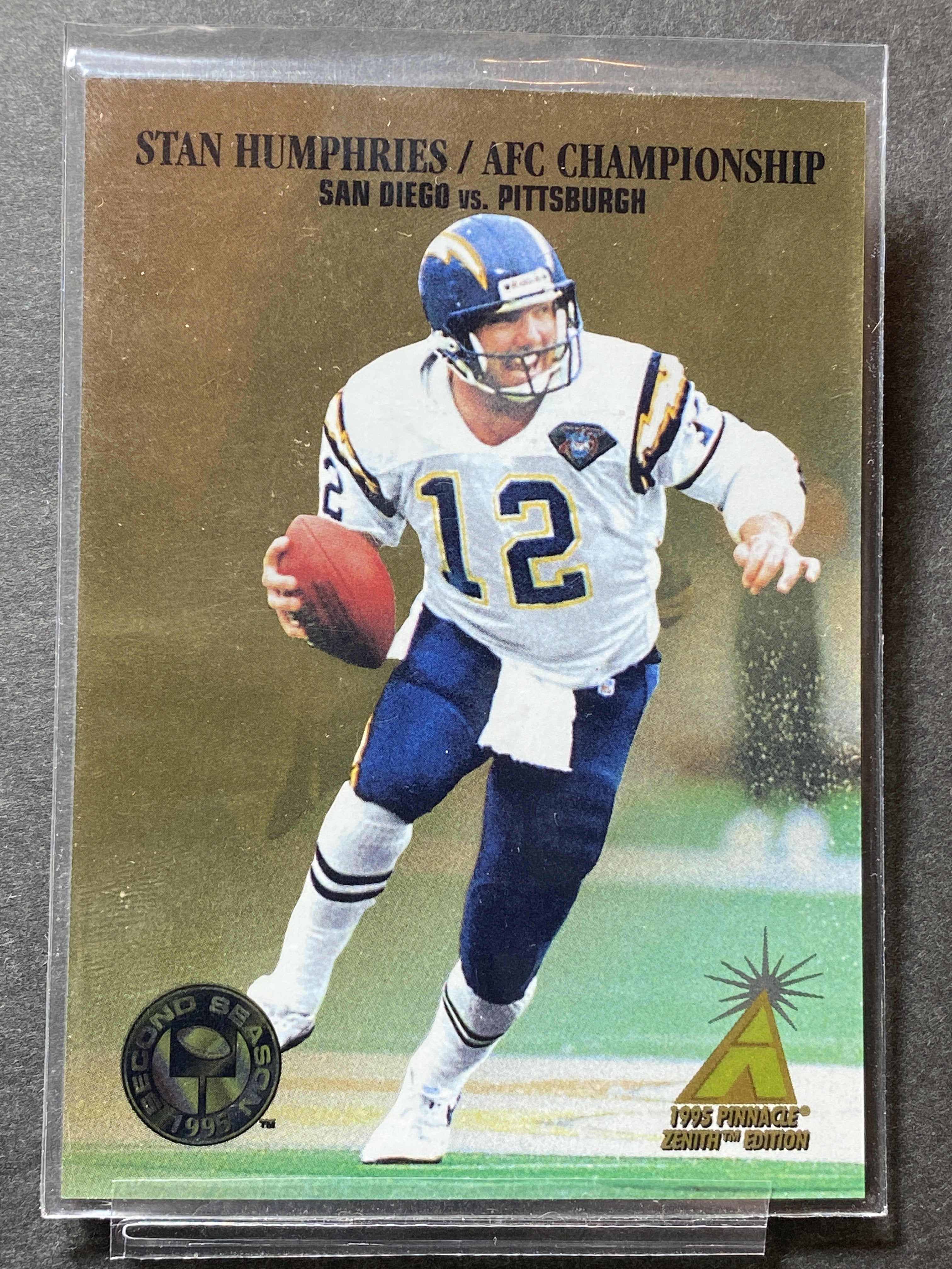 Stan Humphries SS14 Chargers 1995 Zenith Edition Football Card Los Angeles Charg