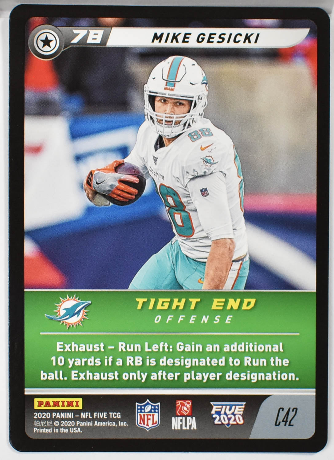 Mike Gesicki C42 Panini NFL FIVE TCG 2020 Tight End