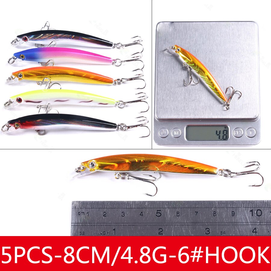 Minnow Crankbaits Tackle Fishing Lure Kit Baubles Hard Bait Artificial Spoonbait Set Of Wobblers For Pike Trolling Carp Mixed