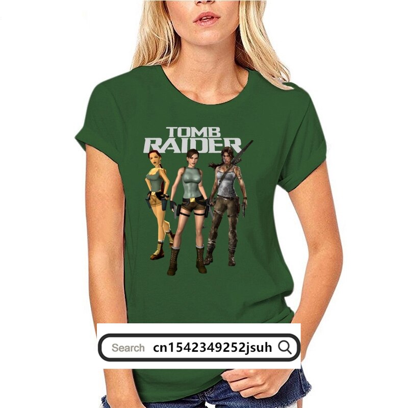 Camiseta masculina de manga curta tshirt lara croft tomb raider t