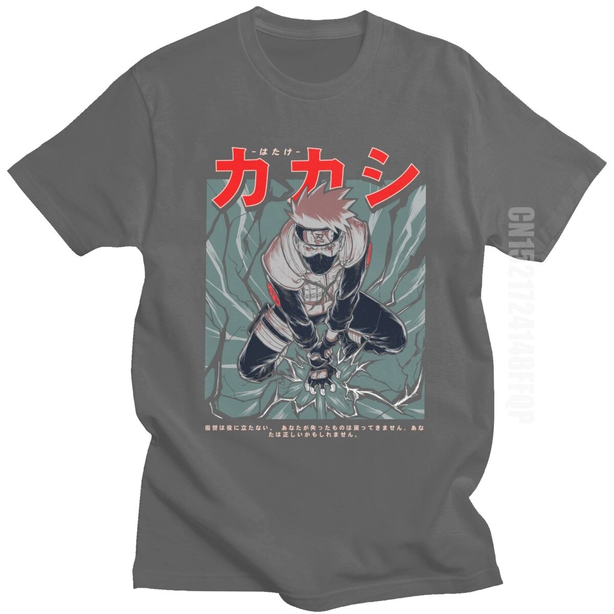 Kakashi Hatake Tshirt Men 100% Cotton Anime Manga Sharingan Tee Shirt Crewneck Summer Naruto Ninja T-shirt Japan Style Clothing