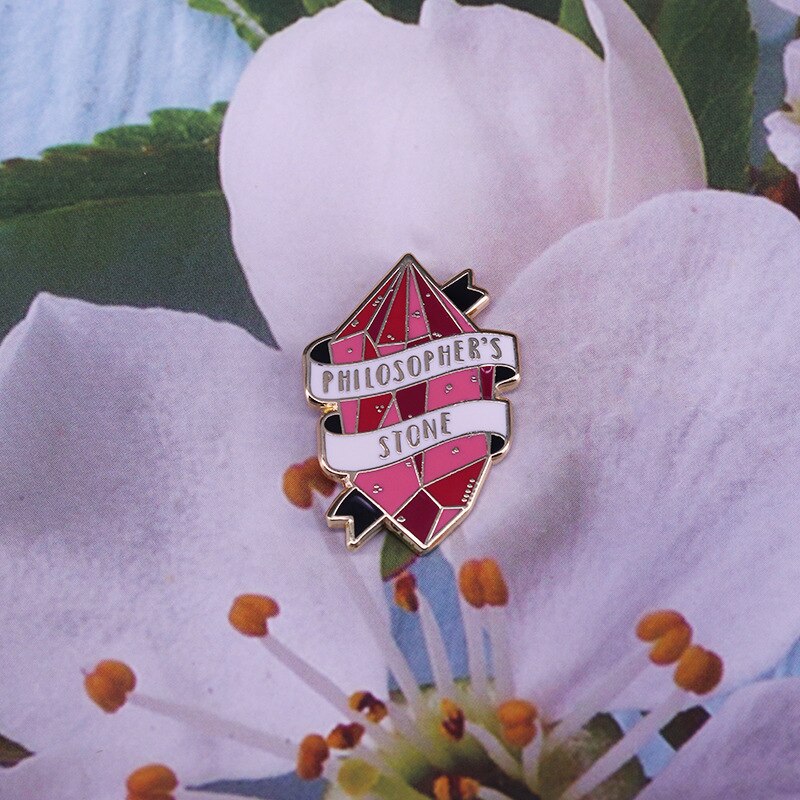 Philosopher's Stone Brooch Pastel Gem Badge