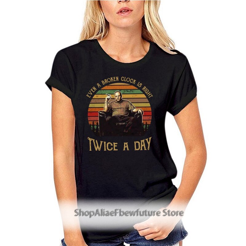 Tony Soprano Even A Broken Clock Is Right Twice Men Black T Shirt Cotton S 4Xl