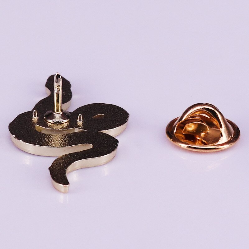 Beautiful floral snake brooch celestial moon badge
