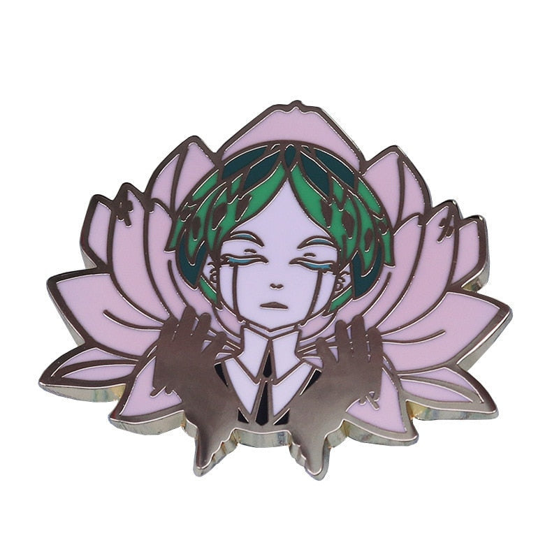 Beautiful lotus and girl mix and match brooch