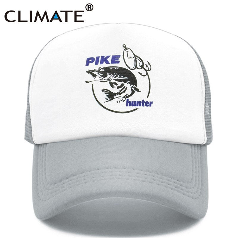 CLIMATE Pike Fish Hunt Trucker Cap Pike Fishing Caps for Man Camouflage Fishing
