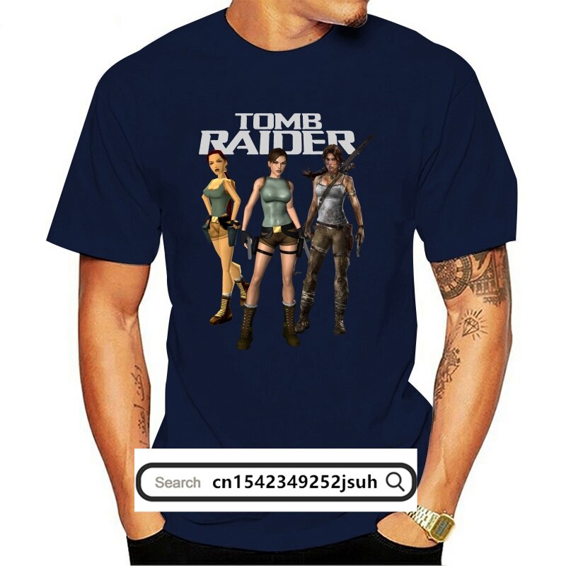 Camiseta masculina de manga curta tshirt lara croft tomb raider t
