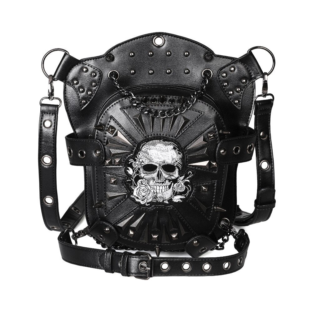 2021 Steampunk Skull Waistbag Lady Back Pack Industrial Retro Women's Shoulder Bag Diagonal Bag Waist Bag Female Punk Casual Bag
