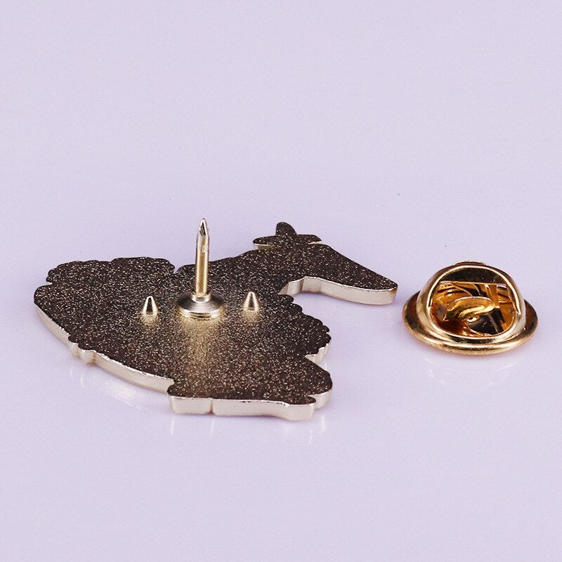 Cute Blacksorcerer cat brooch cartoon sorting hat magic badge