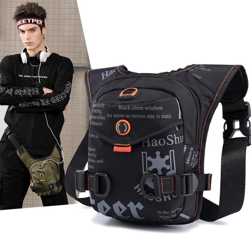 Men Waterproof Nylon Drop Leg Bags Thigh Hip Bum Belt Bag Waist Fanny Pack Boys