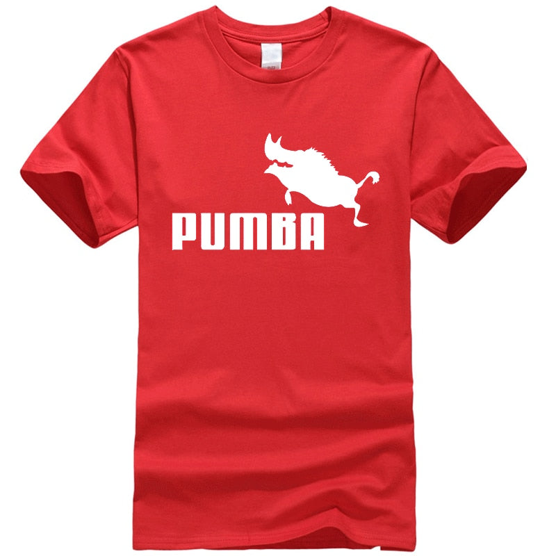 2019 New brand t shirts homme Pumba print men short sleeves t shirt 100% cotton