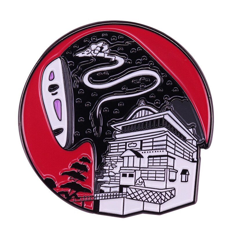 Faceless man and oil house brooch decoration accessories for anime lovers