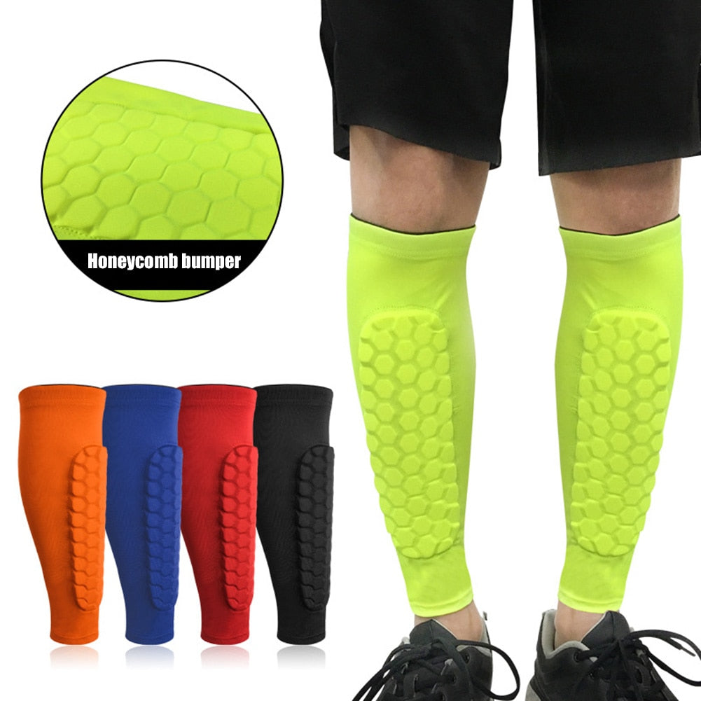 1PC Honeycomb Football Shields Soccer Shin Guard Football Legging Shin Pads Leg Sleeves Adult Support Protective Gear Canilleras