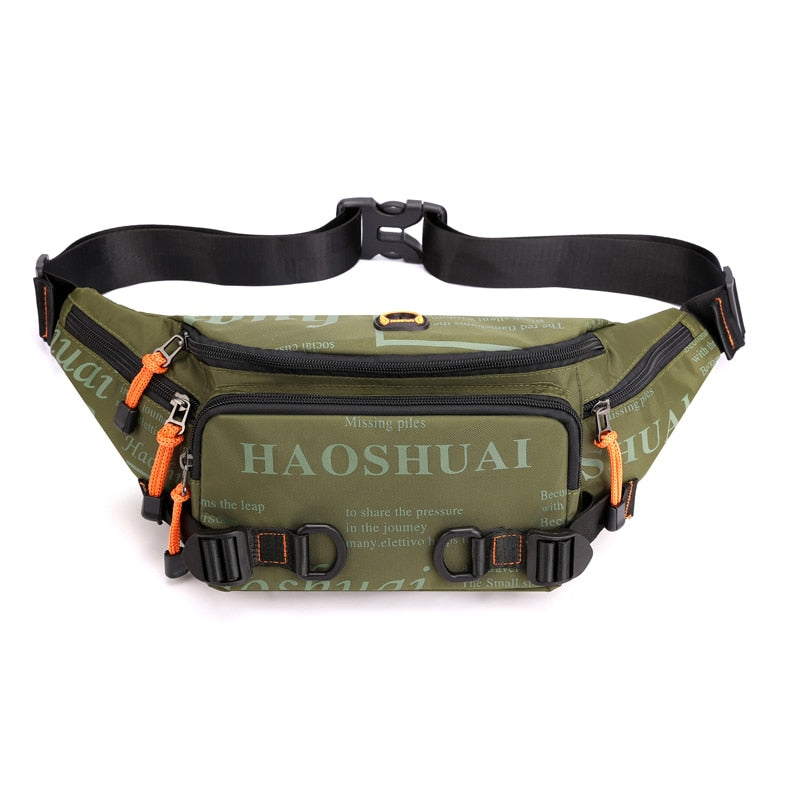 Fashion Letter Waist Bags For Men Casual Nylon Waist Packs Hot Sale Unisex Belt