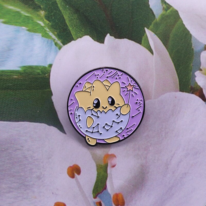 Cute cartoon pokby brooch naughty elf wishing badge