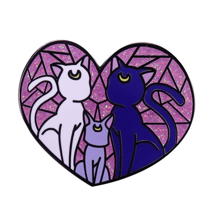 Artemis, Luna and Cat Diana Brooch Sci-Fi Animation Inspiration Badge