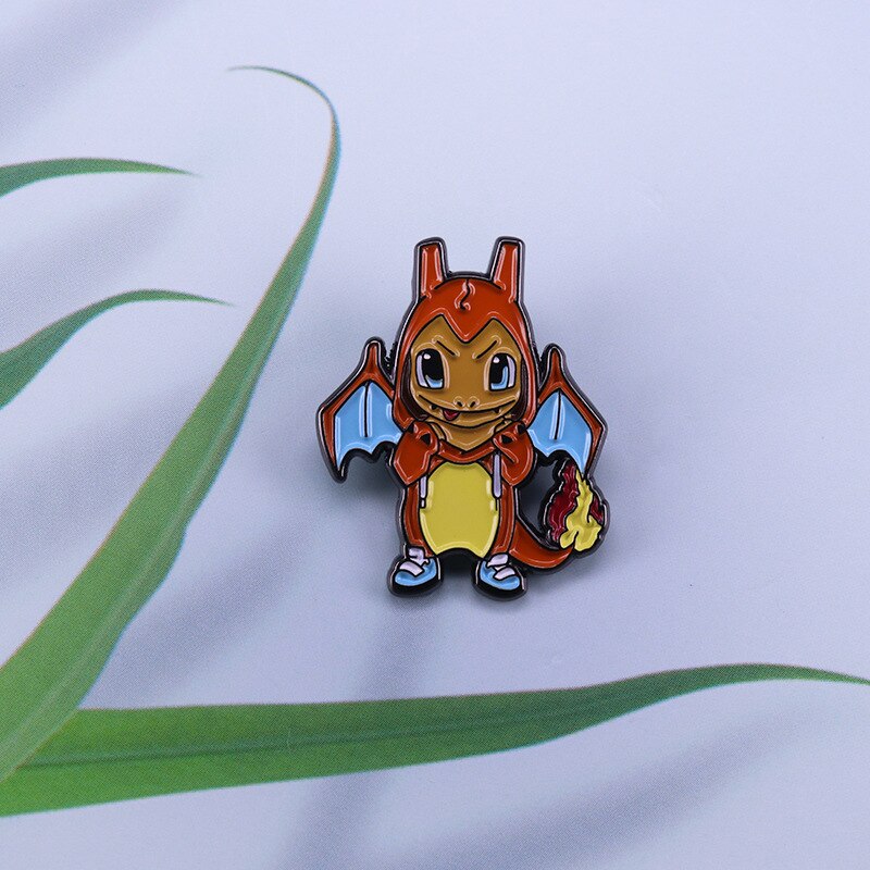 Cute fire-breathing dragon brooch naughty elf badge