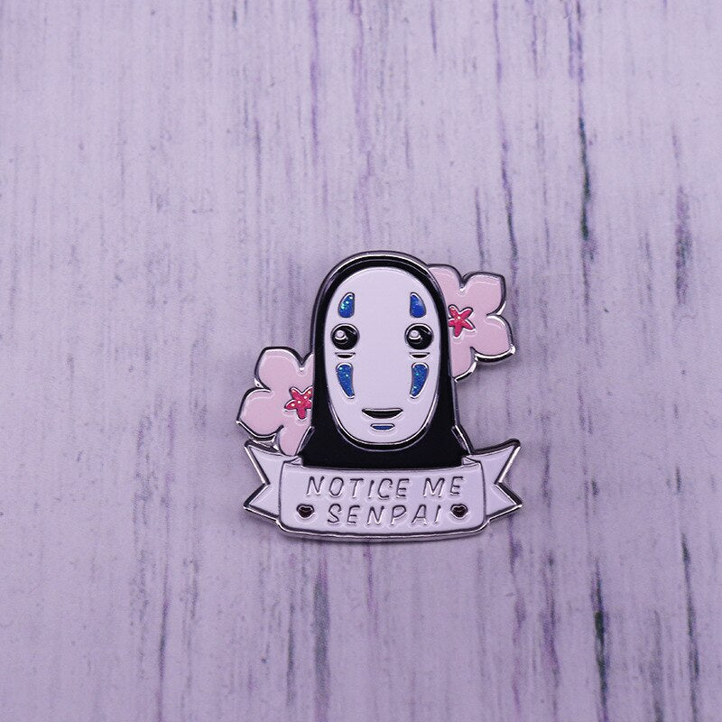 Cute faceless male brooch Japanese anime inspired badge