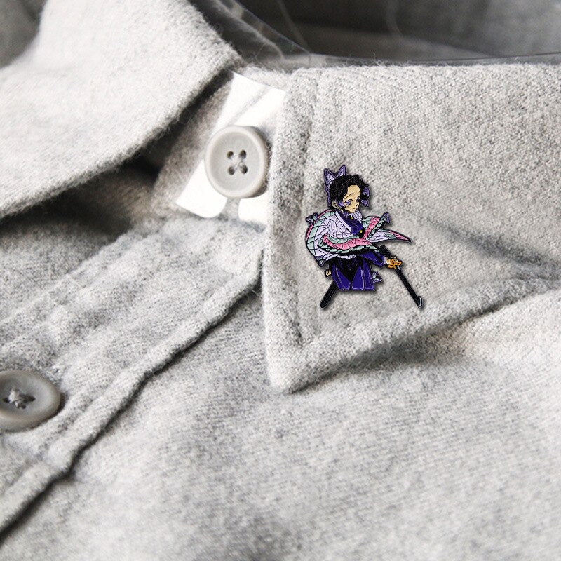 Demon Slayer Blade Female Swordsman Butterfly endure Elegant and gentle butterfly girl badge with brooch