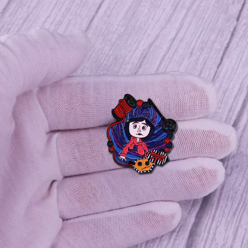 Caroline Fantasy Journey Brooch Ghost Mother Button Button Box Badge Animation Lovers Accessories