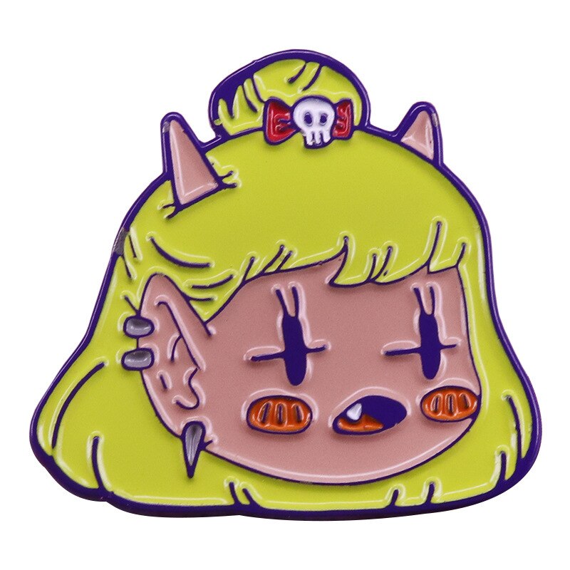 Cute Devil Girl Dolly Brooch Cartoon Girly Decoration Accessories