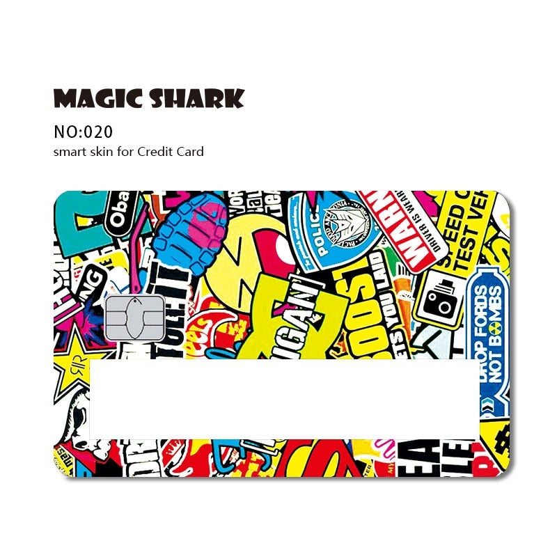 Fashion Wood Print Star Space Joker Money Dollar Window Sticker Case Film Skin for Credit Debit Card Big Small Chip