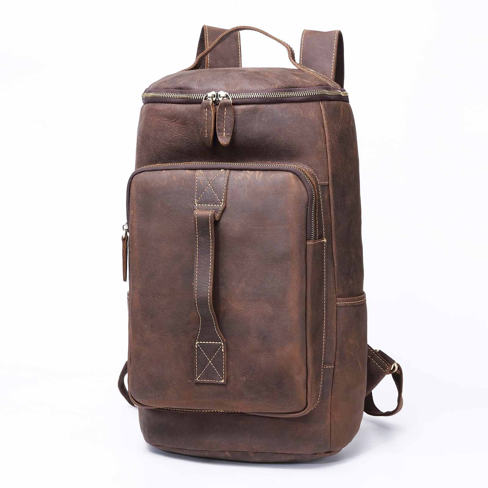 Design Men Male Real Genuine Leather Large Capacity Travel University College School Book Laptop Bag Backpack Daypack Women 5005