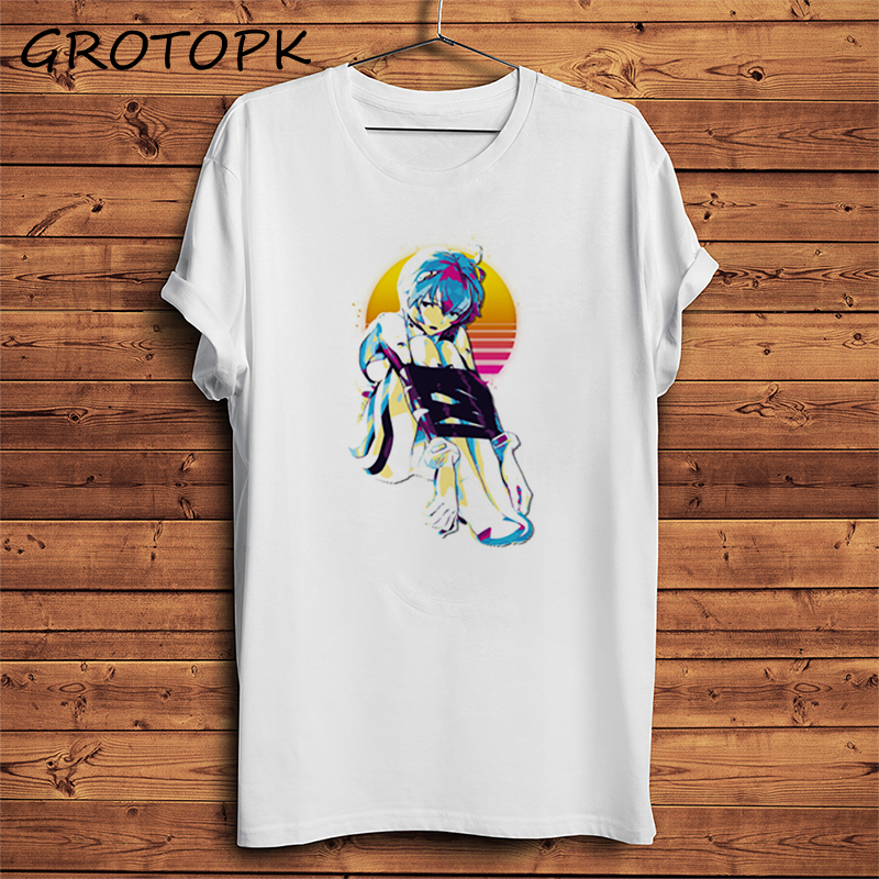 JAPAN anime Rei Ayanami Evangelion funny t shirt men new White casual short sleeve tshirt homme manga unisex streetwear t-shirt