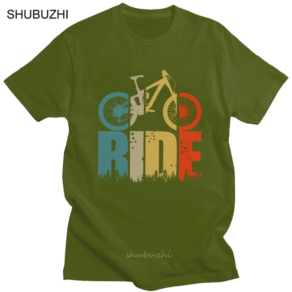 Retro Ride Your Mountain Bike T Shirt Men MTB Lover T-shirt Short Sleeved Print