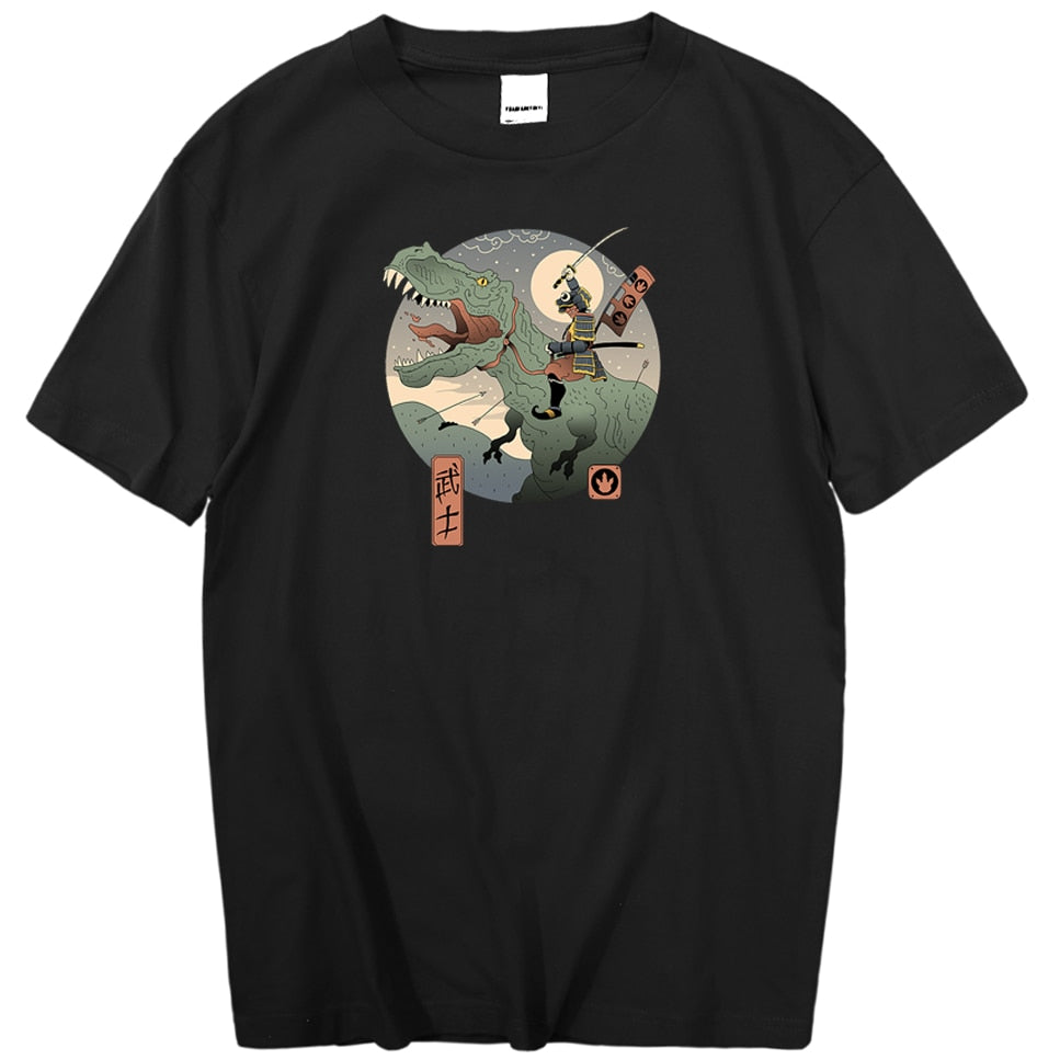 Dinosaur Personality Printing T Shirt Mens Summer Japanese Anime Man T-Shirt Harajuku Fashion Tops Korean Casual Streetwear