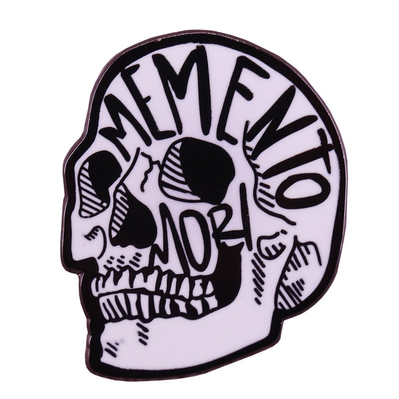Death Symbol Skull Brooch Horror Gothic Art Badge