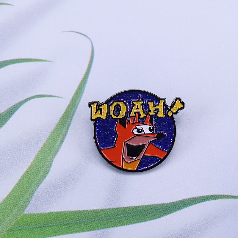 Crash Wolf Flash Brooch Cute Animal Badge Popular Game Inspiration Pin