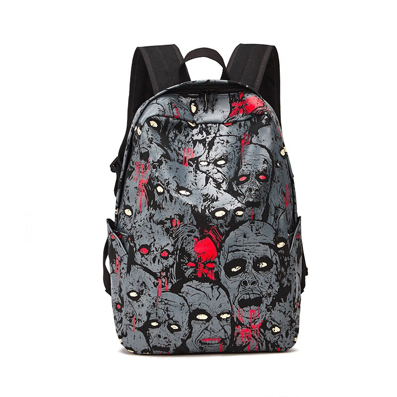 Zombie Skeleton Skull Designer Women Men School Bag Reflective Backpack Student