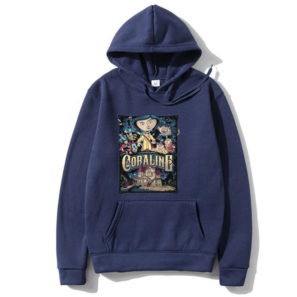 Tim Burton Neil Gaiman Nightmare Before Christmas Goth Dark Men Women Hoodie Coraline Print Hoodies Fashion Sweatshirt Swag