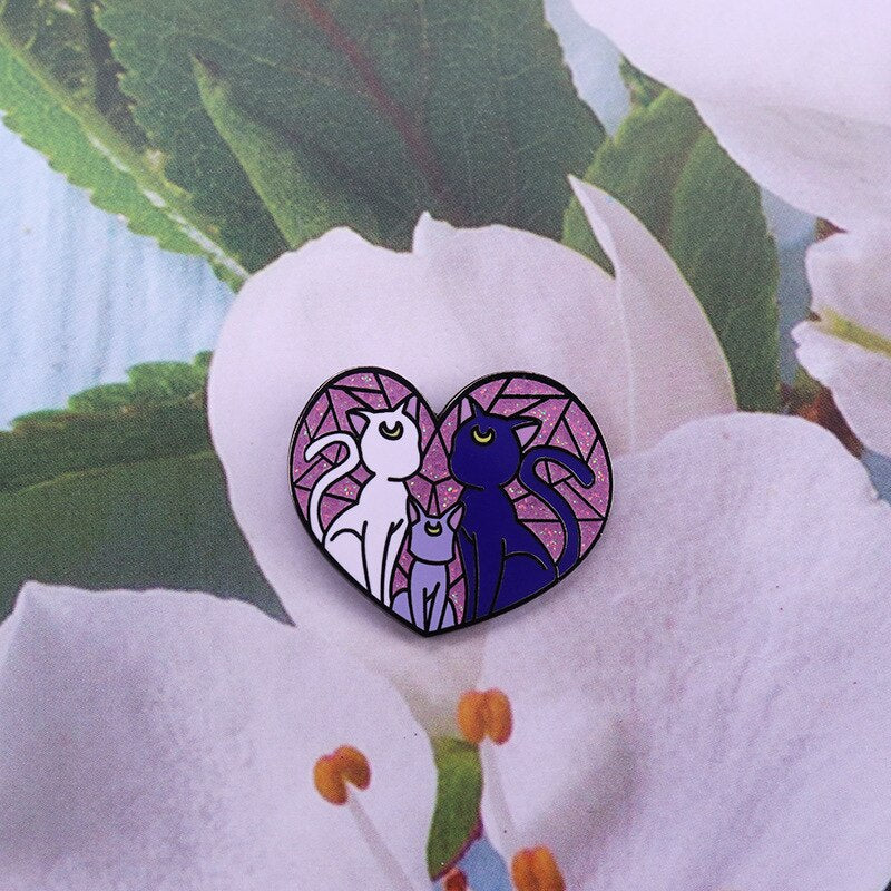 Artemis, Luna and Cat Diana Brooch Sci-Fi Animation Inspiration Badge