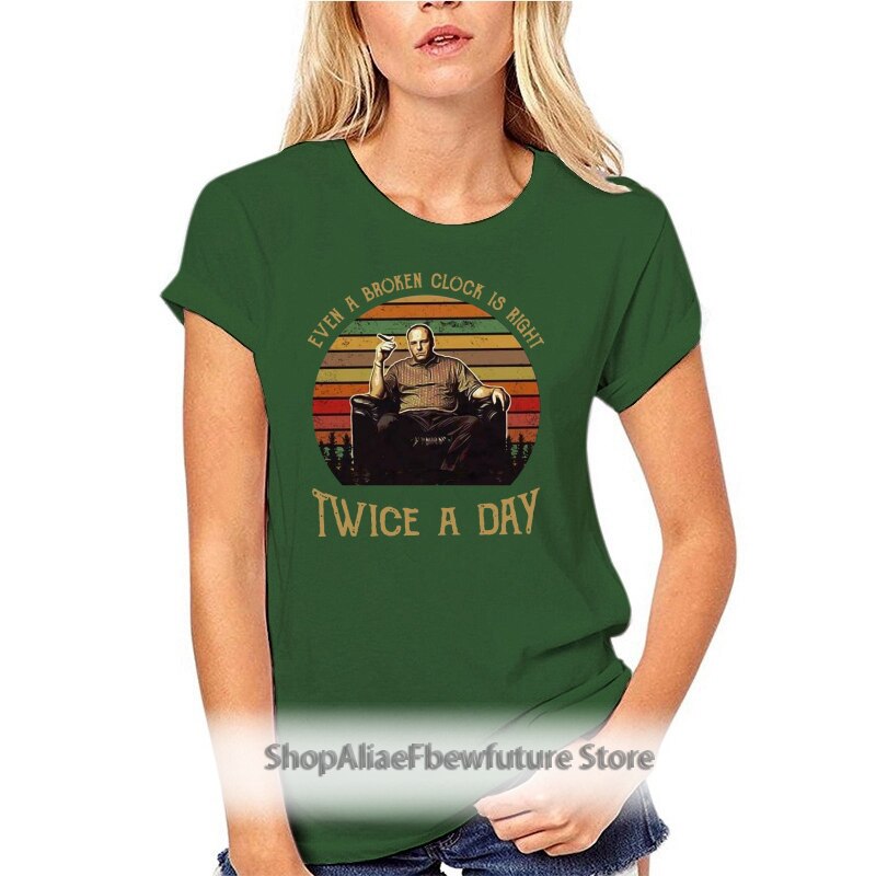 Tony Soprano Even A Broken Clock Is Right Twice Men Black T Shirt Cotton S 4Xl