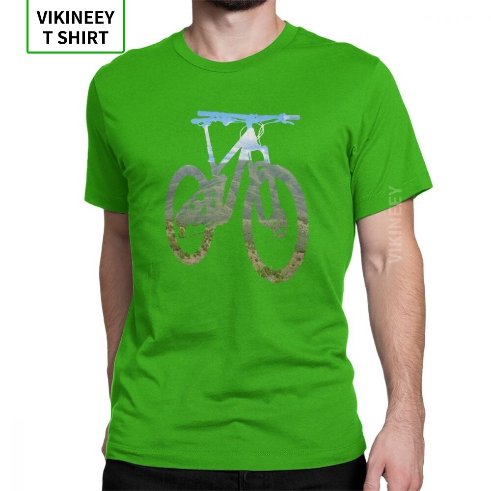 Man T Shirt Mountain Bike T-Shirts Mountain And Sky MTB Collection Stylish Short Sleeves Tees Clothing 100% Cotton Print