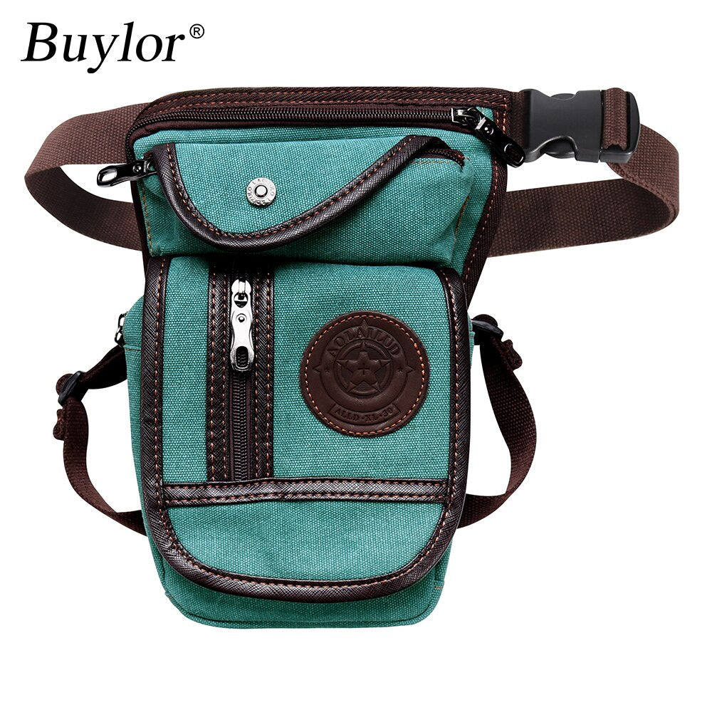 Buylor Drop Leg Bag Vintage Thigh Pack Fanny Military Motor Cycle Messenger Canvas/Nylon Cycle Shoulder Bag Riding Waist Pack