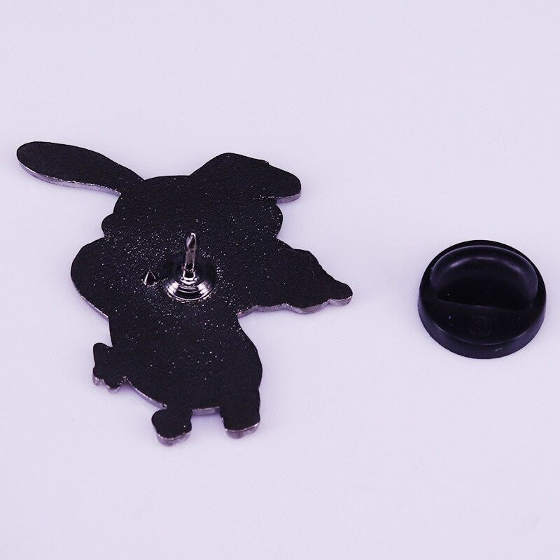 Cowardly Dog Hero Brooch Cartoon Comedy Animation Badge