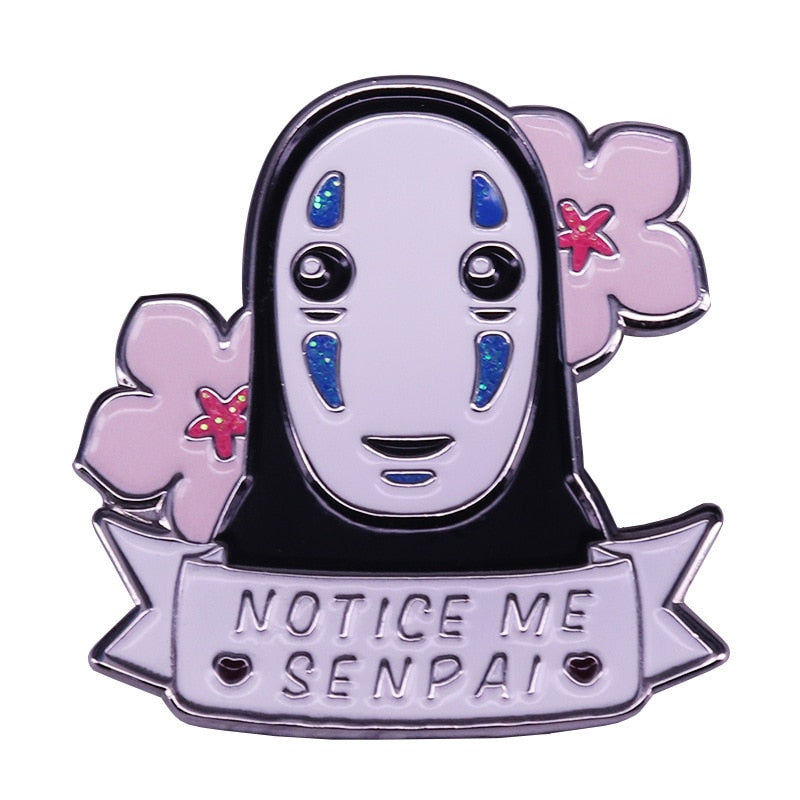 Cute faceless male brooch Japanese anime inspired badge