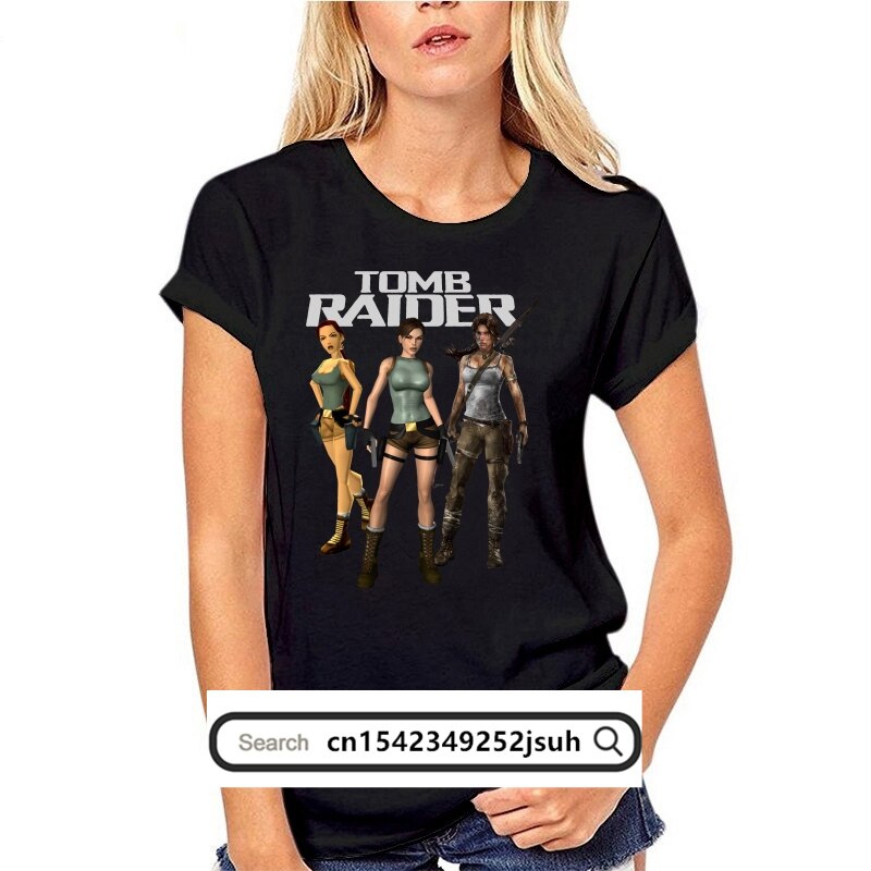 Camiseta masculina de manga curta tshirt lara croft tomb raider t