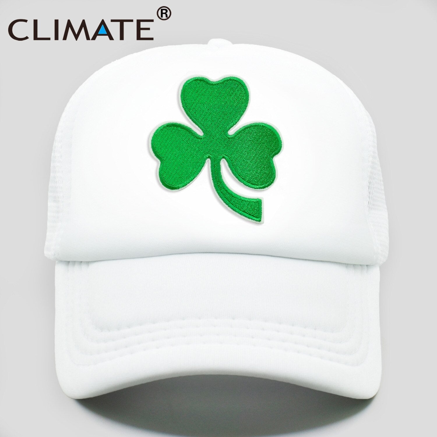 CLIMATE Shamrocks Trucker Cap St.Patrick's Day Green Cap Hat Ireland Irish Lucky Shamrocks Cap St.Patrick Mesh Cap Hat for Irish