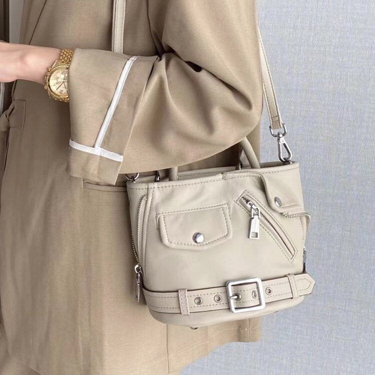 Fashion Women Shoulder Bags Steampunk Cool Stylish Handbag PU Leather Bucket Totes Female Jacket Clothes Shape Messenger Bags