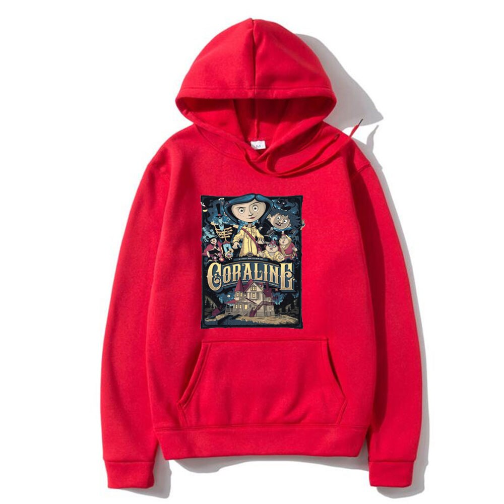 Tim Burton Neil Gaiman Nightmare Before Christmas Goth Dark Men Women Hoodie Coraline Print Hoodies Fashion Sweatshirt Swag