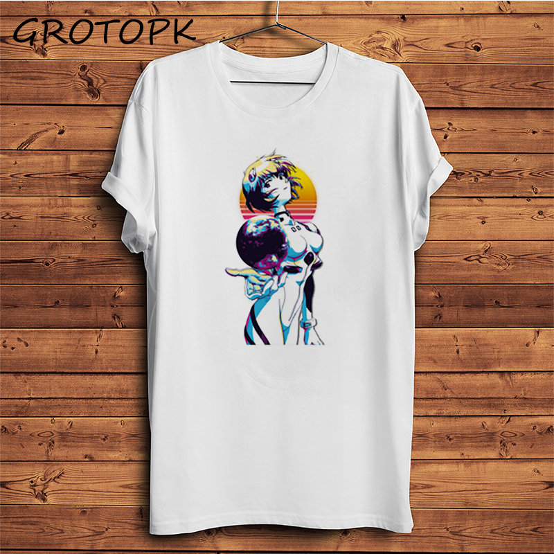 JAPAN anime Rei Ayanami Evangelion funny t shirt men new White casual short sleeve tshirt homme manga unisex streetwear t-shirt