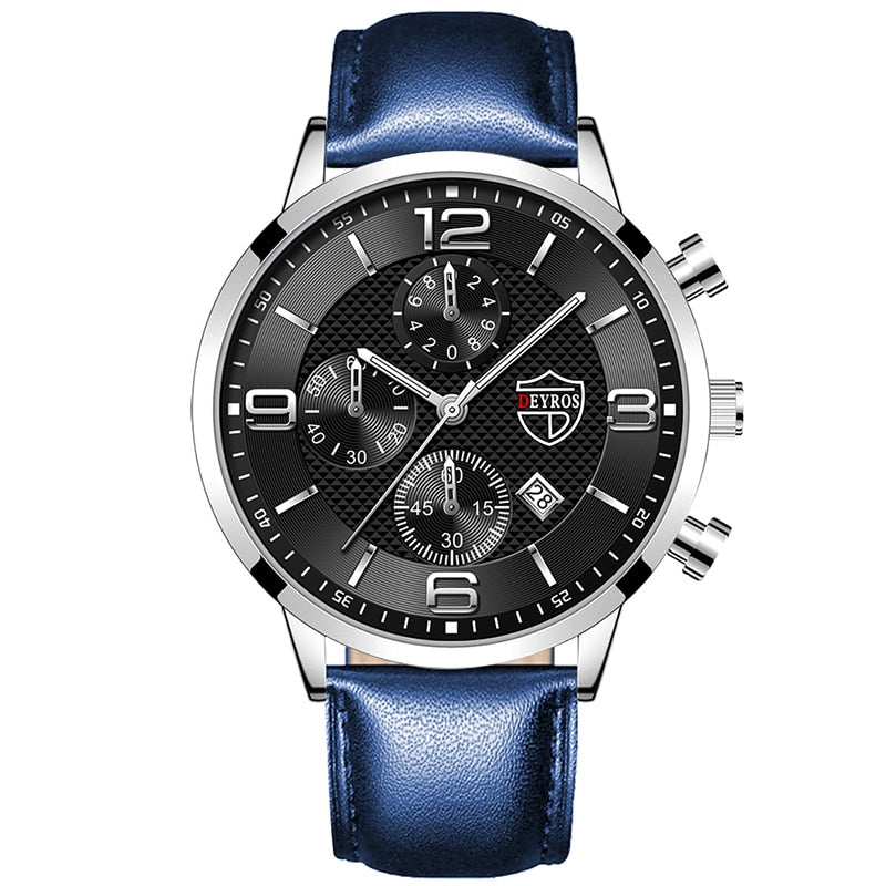 Fashion Brand Men's Watches Luxury Men Leather Quartz WristWatch  Leather Bracelet Watch Sports Casual Male Luminous Clock