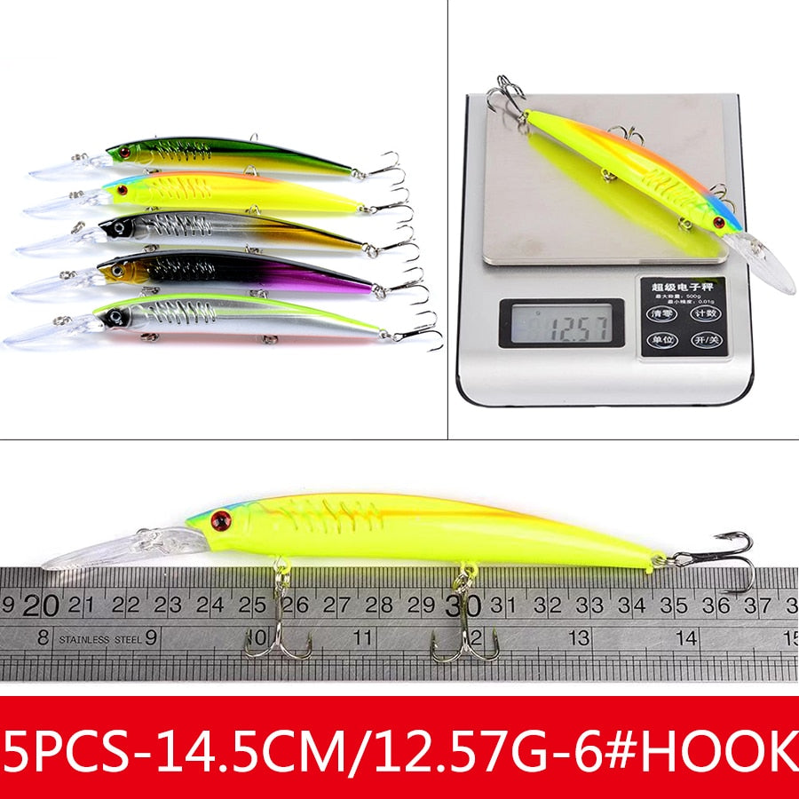Minnow Crankbaits Tackle Fishing Lure Kit Baubles Hard Bait Artificial Spoonbait Set Of Wobblers For Pike Trolling Carp Mixed