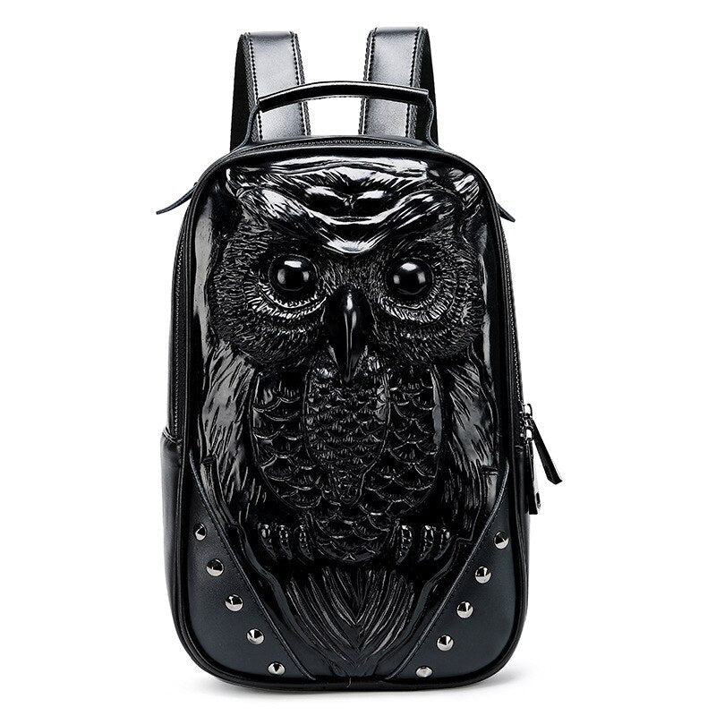 New Animal Cool 3D Owl Small Backpack For Women High Quality Ladies Backpack Purse Cute Black Daypack For Girls Drop Shipping